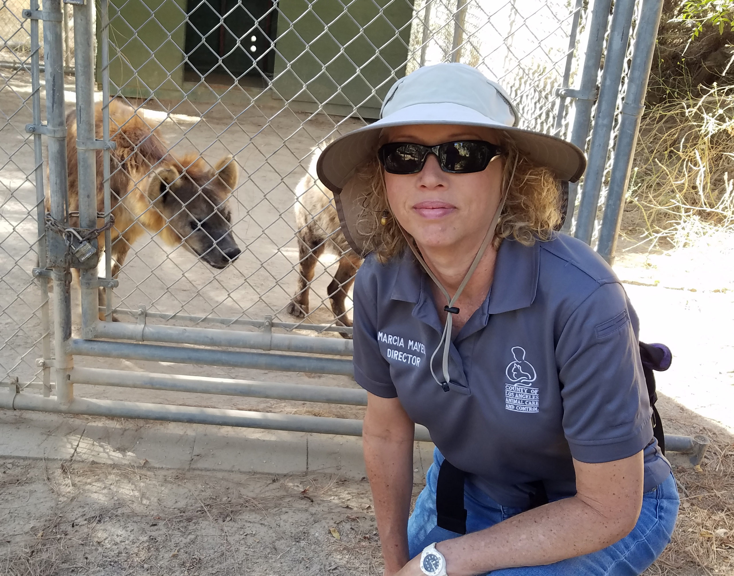 Director Marcia with a Hyena